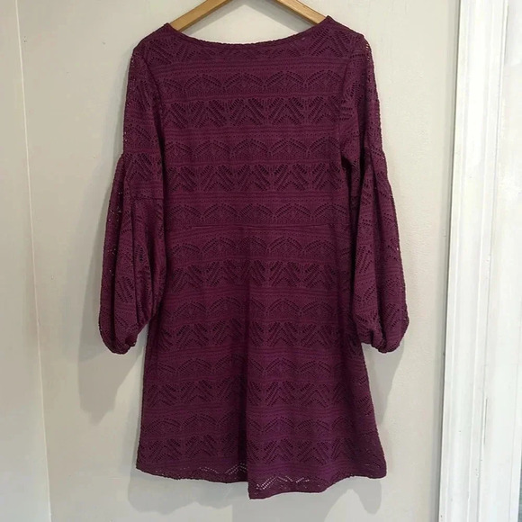 Anthropologie Maeve Purple Crochet Dress - Picture 7 of 9